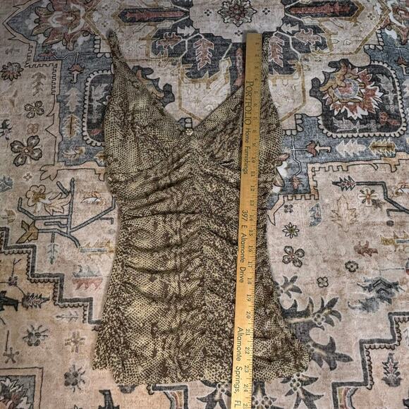 Vintage Express Tank Tops Y2k Snake Print Date Night Ruched Lot of Two Tanks XS - Picture 12 of 16